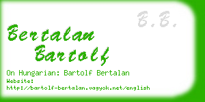 bertalan bartolf business card